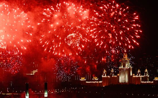 Russia WWII Victory Day Fireworks