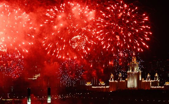 Russia WWII Victory Day Fireworks