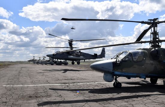 Ukraine Russia Military Operation Helicopter Airfield