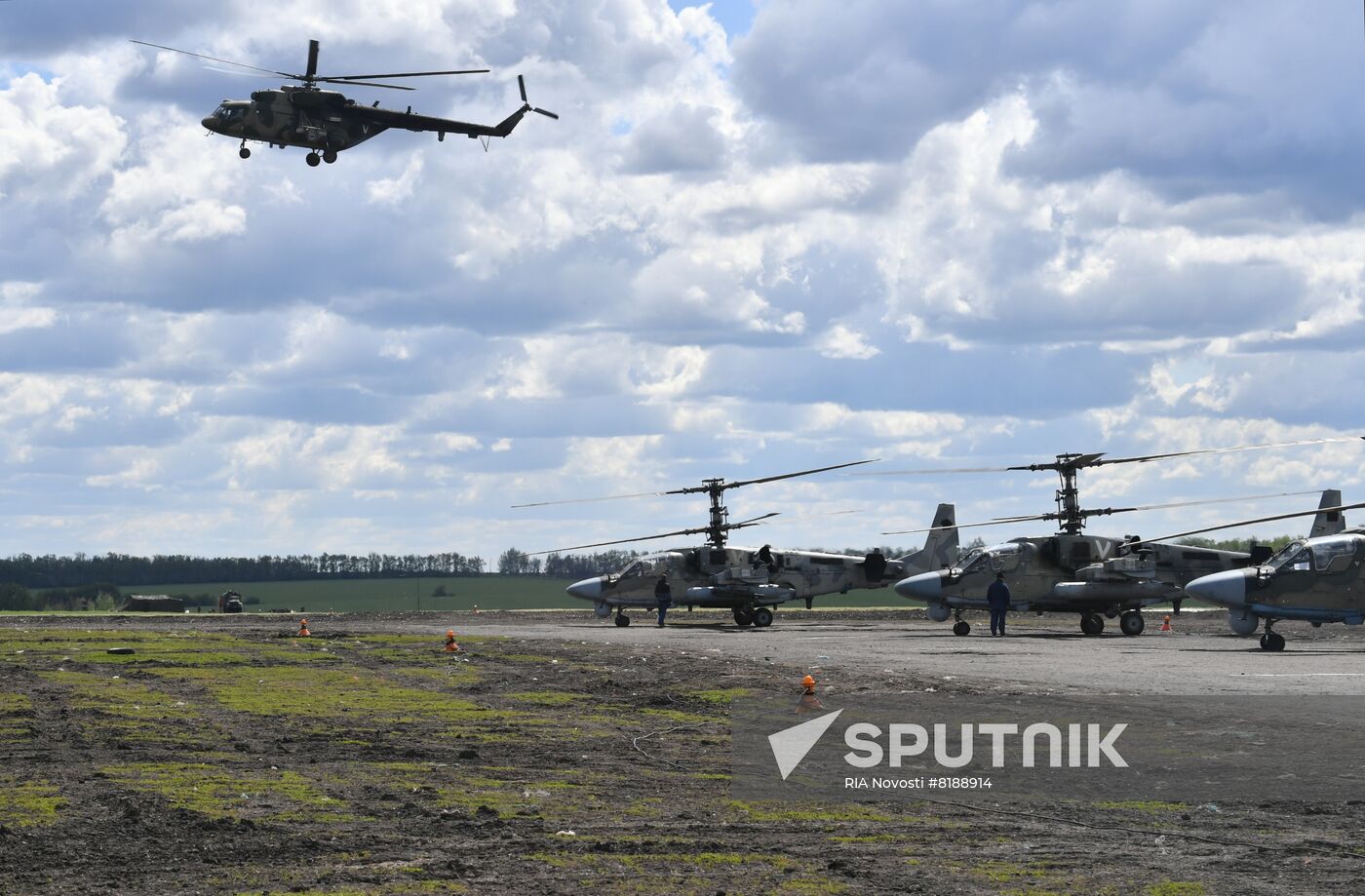 Ukraine Russia Military Operation Helicopter Airfield