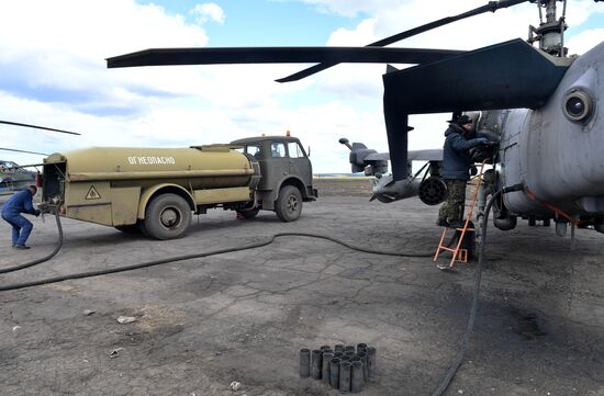 Ukraine Russia Military Operation Helicopter Airfield