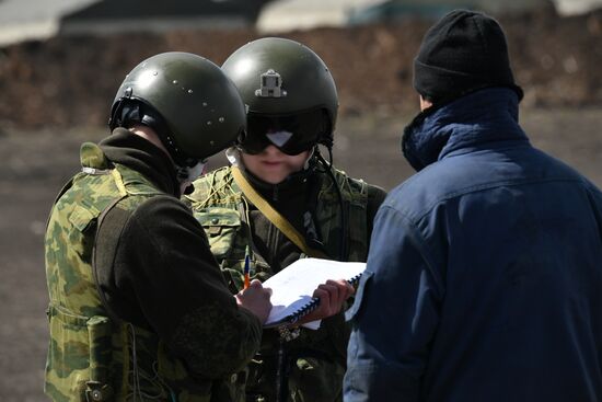 Ukraine Russia Military Operation Helicopter Airfield