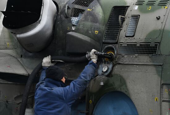 Ukraine Russia Military Operation Helicopter Airfield