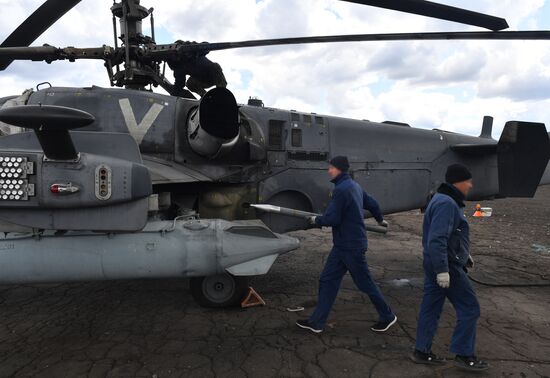 Ukraine Russia Military Operation Helicopter Airfield