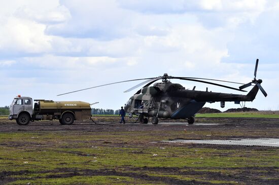 Ukraine Russia Military Operation Helicopter Airfield