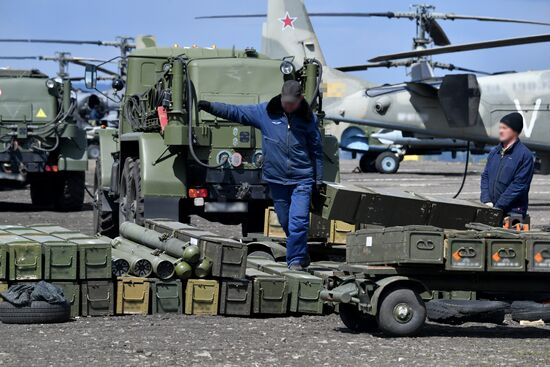 Ukraine Russia Military Operation Helicopter Airfield
