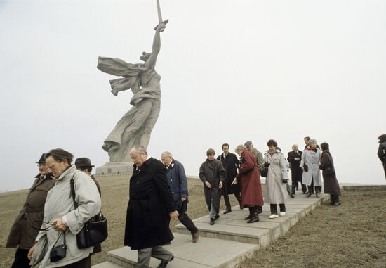 Delegation of German veterans on Mamayev Hill