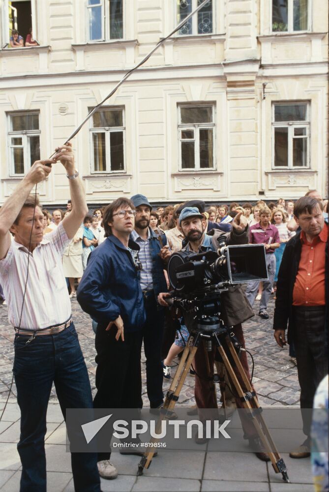 Film crew on set of 'My name is Arlekino'