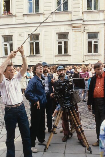 Film crew on set of 'My name is Arlekino'