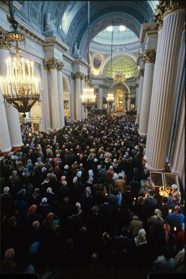 Return of Alexander Nevsky's relics to Alexander Nevsky Lavra in Leningrad