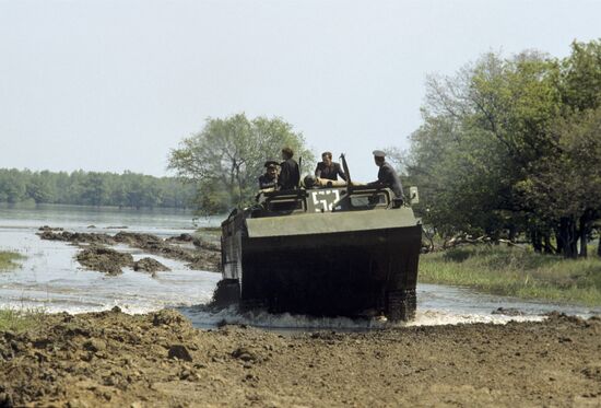 Spring flood in Volgograd region