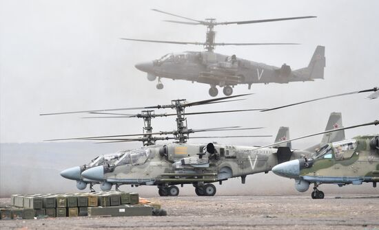 Ukraine Russia Military Operation Helicopter Airfield