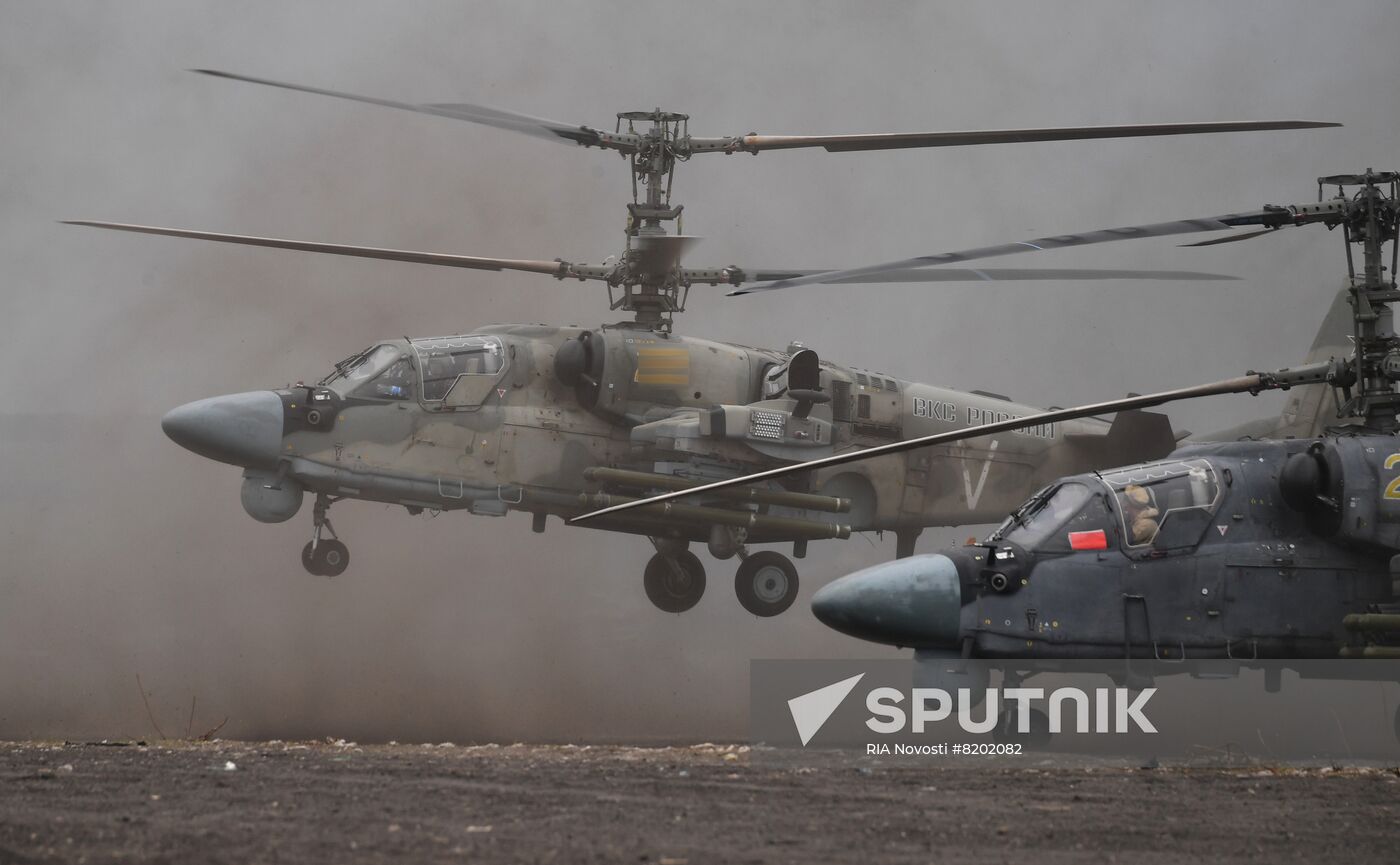 Ukraine Russia Military Operation Helicopter Airfield