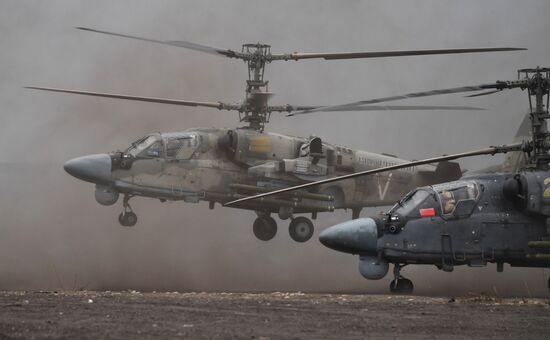 Ukraine Russia Military Operation Helicopter Airfield