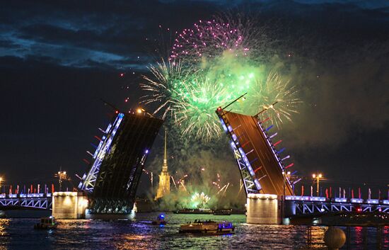 Russia St. Petersburg City Day Fireworks