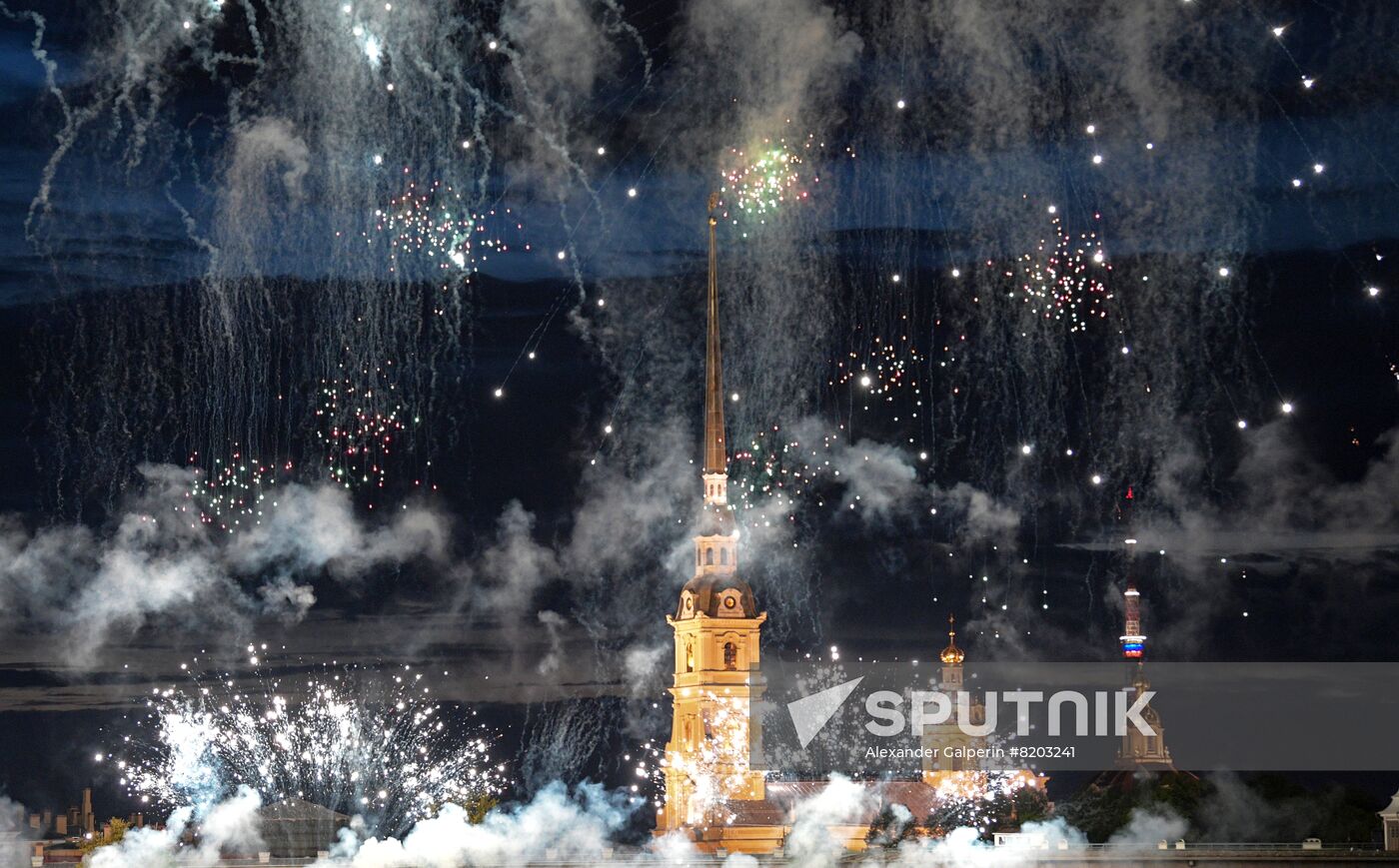 Russia St. Petersburg City Day Fireworks
