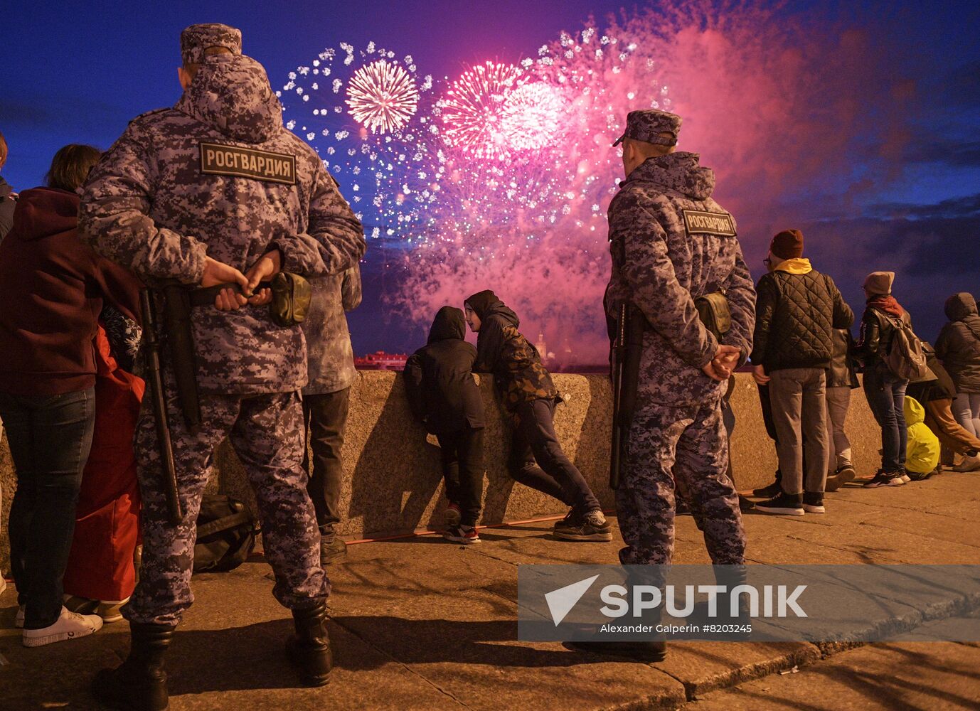 Russia St. Petersburg City Day Fireworks