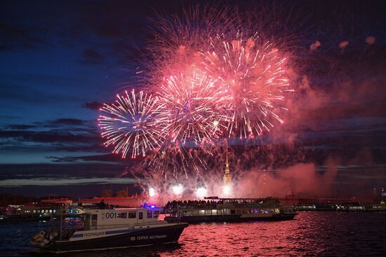 Russia St. Petersburg City Day Fireworks