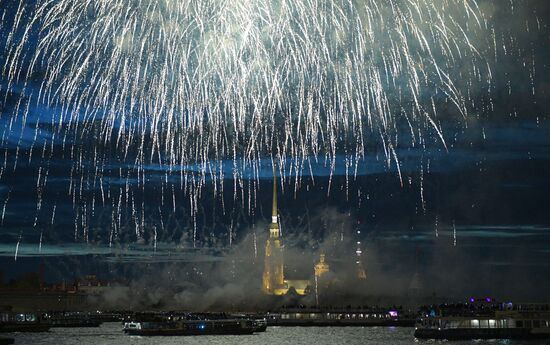 Russia St. Petersburg City Day Fireworks
