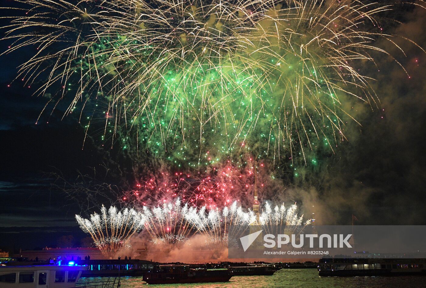 Russia St. Petersburg City Day Fireworks