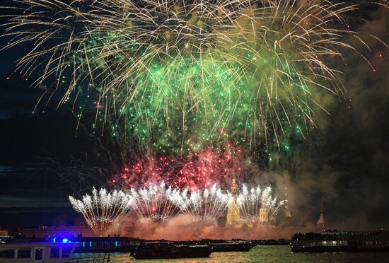 Russia St. Petersburg City Day Fireworks