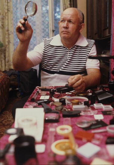 Viktor Abramov, collector of unique color magnifying glasses