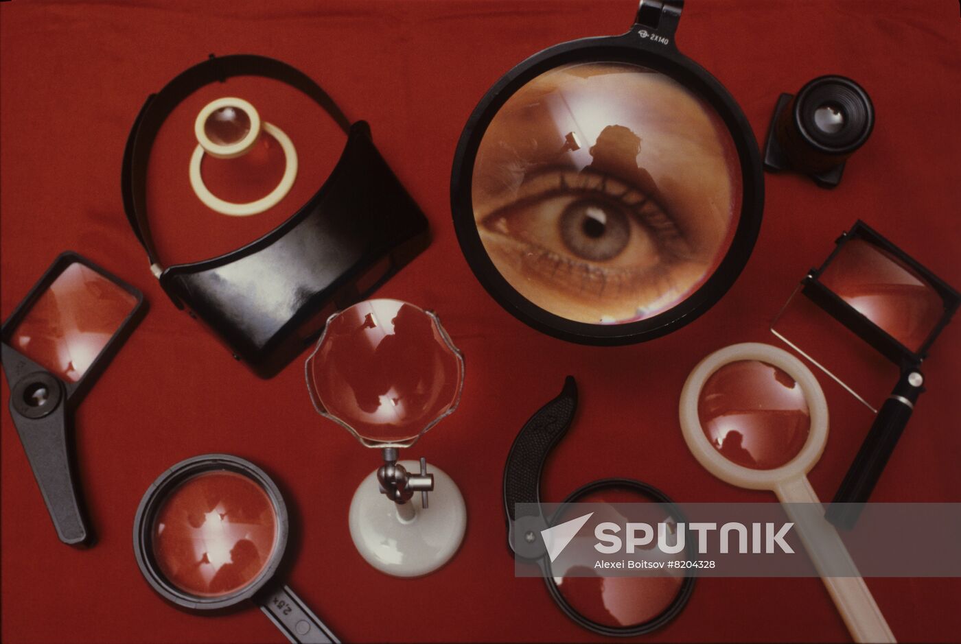 Collector of unique colored magnifying glasses Viktor Abramov