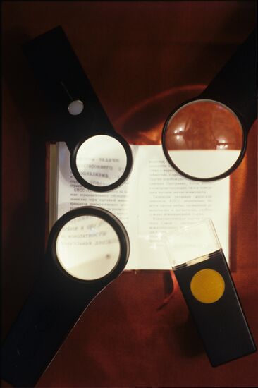 Collector of unique colored magnifying glasses Viktor Abramov