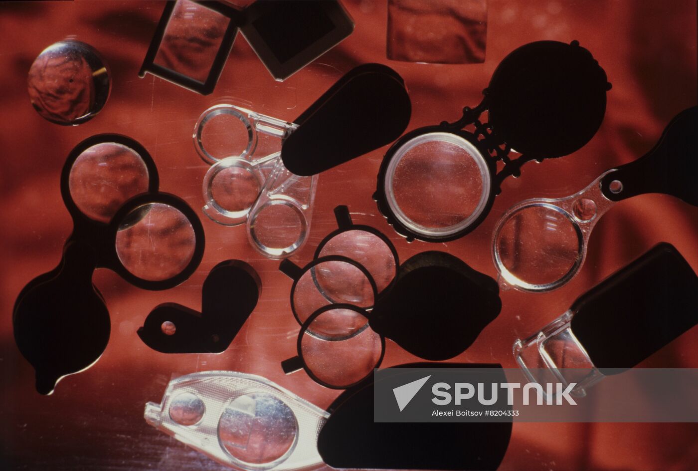 Collector of unique colored magnifying glasses Viktor Abramov