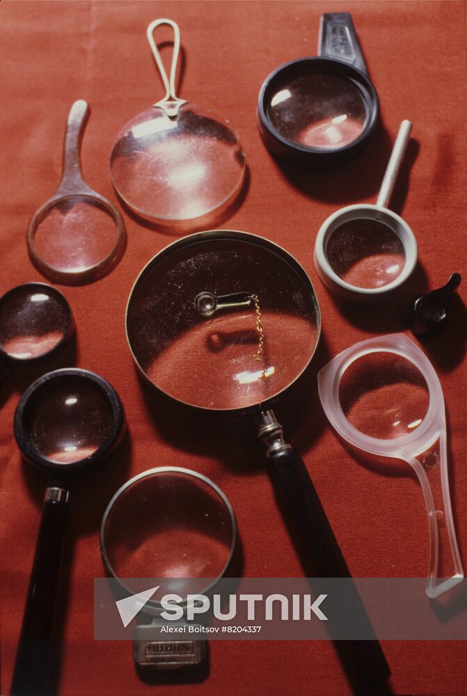 Collector of unique colored magnifying glasses Viktor Abramov