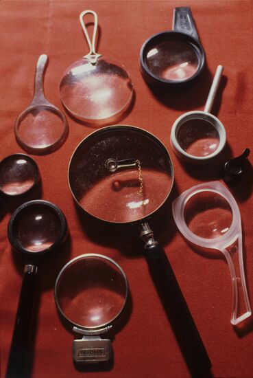 Collector of unique colored magnifying glasses Viktor Abramov