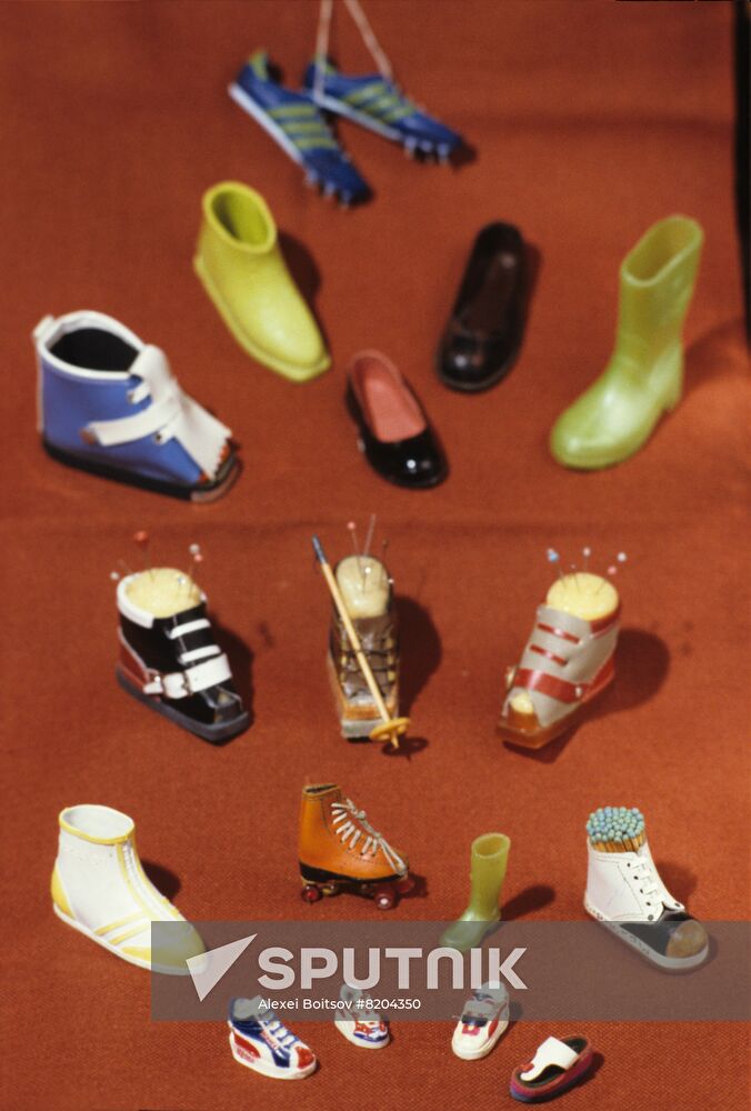 Mrs. Suchkova's collection of miniature footwear