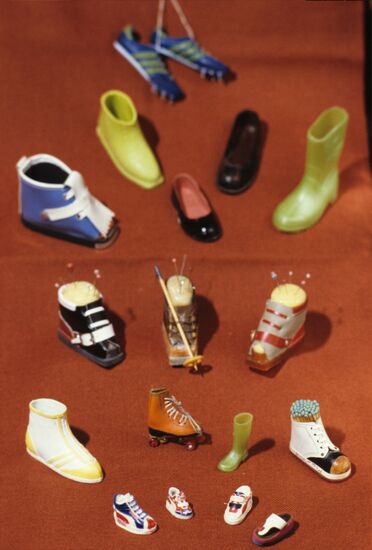 Mrs. Suchkova's collection of miniature footwear
