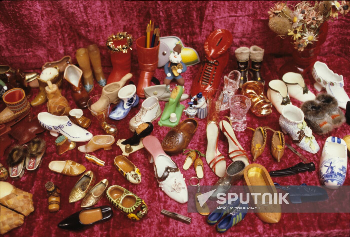 Mrs. Suchkova's collection of miniature footwear