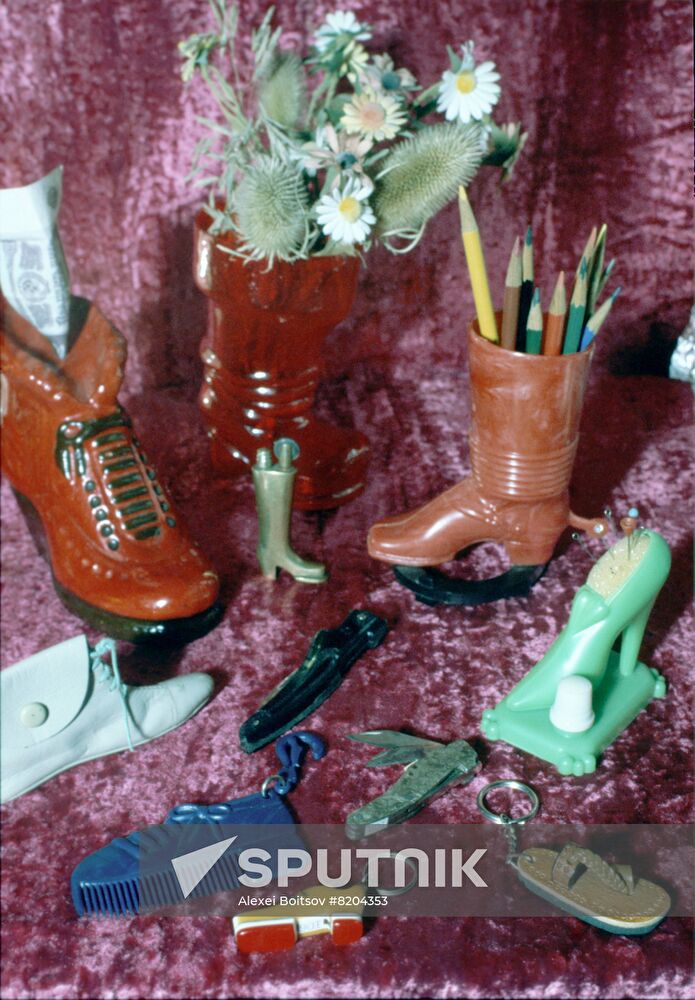 Mrs. Suchkova's collection of miniature footwear