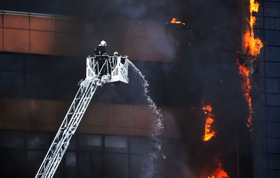 Russia Business Centre Fire