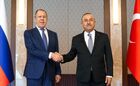 In this handout photo released by the Russian Foreign Ministry, Russian Foreign Minister Sergey Lavrov, left, and Turkish Foreign Minister Mevlut Cavusoglu pose ahead of a meeting in Ankara, Turkey. Editorial use only, no archive, no commercial use. Location: Turkey, Ankara. Turkey Russia