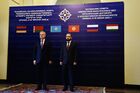 Armenian Foreign Minister Ararat Mirzoyan, right, and CSTO Secretary General Stanislav Zas pose for a photo before the Collective Security Treaty Organization (CSTO) Foreign Ministers Council, in Yerevan, Armenia. Location: Armenia, Yerevan. Author: Asatur Yesayants/Sputnik/РИА Новости. Armenia CSTO Foreign Ministers Council