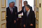 From left, Belarusian Foreign Minister Vladimir Makei, Tajik Foreign Minister Sirodjidin Aslov, Russian Foreign Minister Sergey Lavrov and Kyrgyz Foreign Minister Jeenbek Kulubaev are seen before the Collective Security Treaty Organization (CSTO) Foreign Ministers Council, in Yerevan, Armenia. Location: Armenia, Yerevan. Author: Asatur Yesayants/Sputnik/РИА Новости. Armenia CSTO Foreign Ministers Council