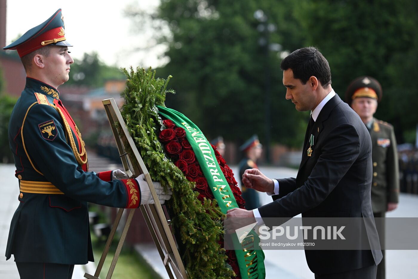 Russia Turkmenistan Wreath Laying