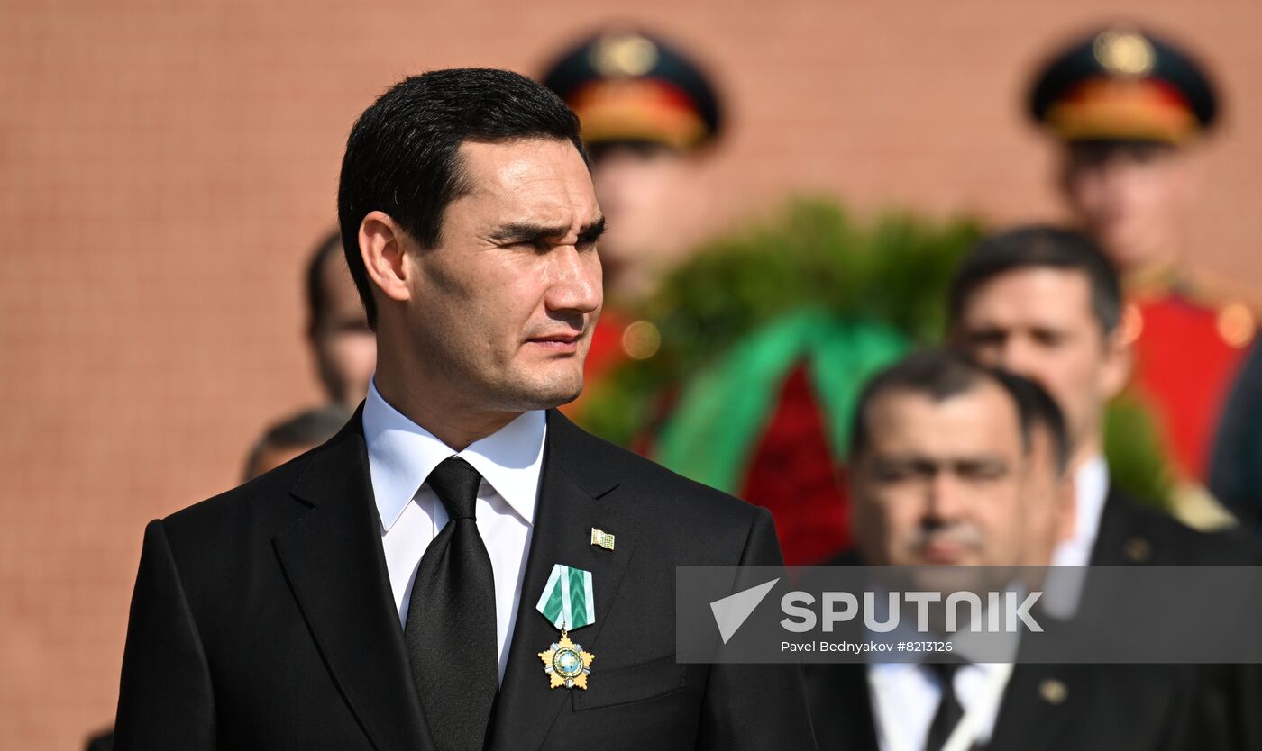 Russia Turkmenistan Wreath Laying