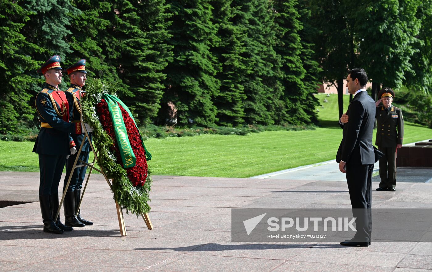 Russia Turkmenistan Wreath Laying