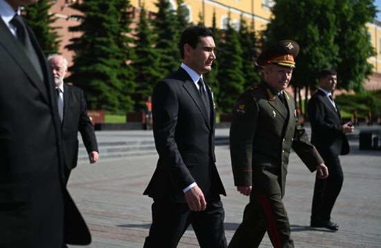 Russia Turkmenistan Wreath Laying