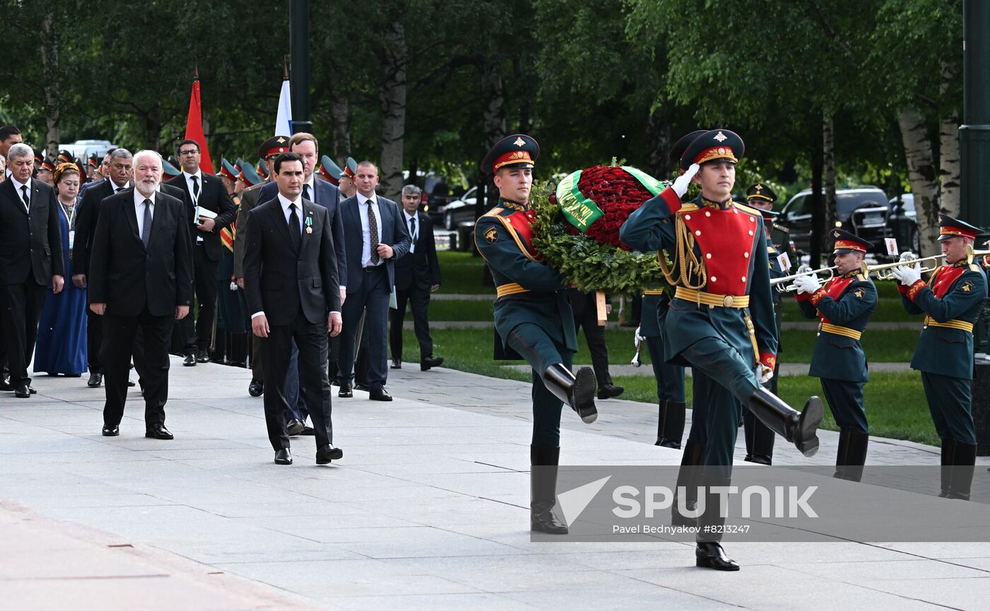 Russia Turkmenistan Wreath Laying