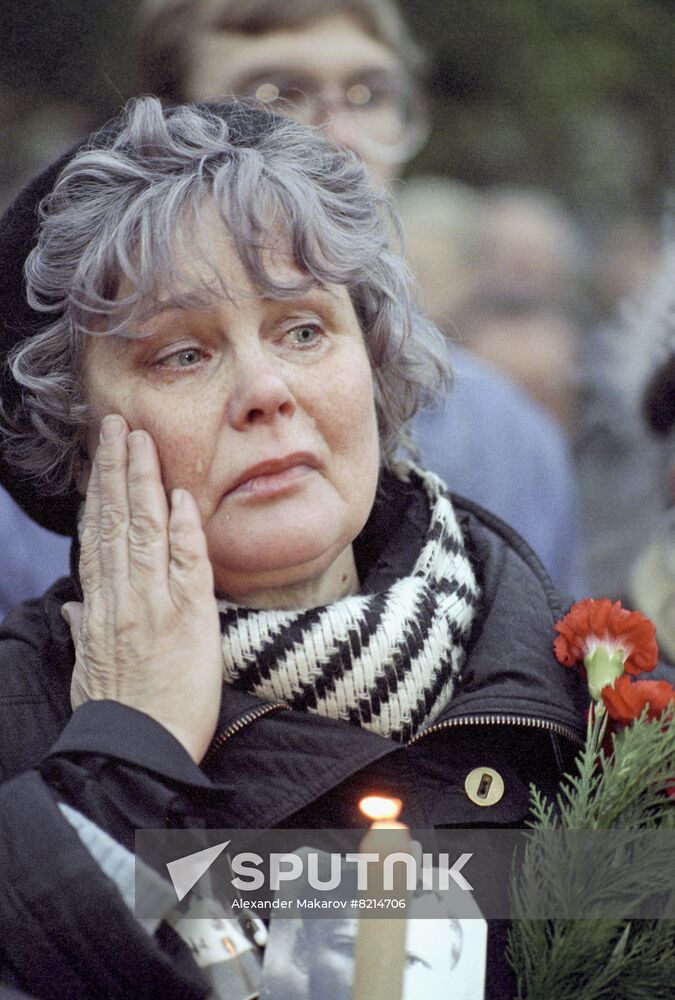 Unveiling Solovetsky Stone memorial