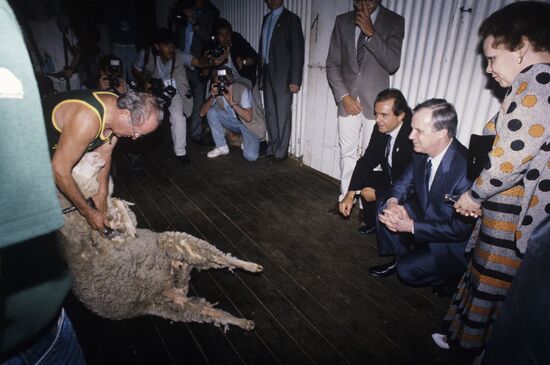 Chairman of Council of Ministers of USSR Nikolai Ryzhkov visits Australia