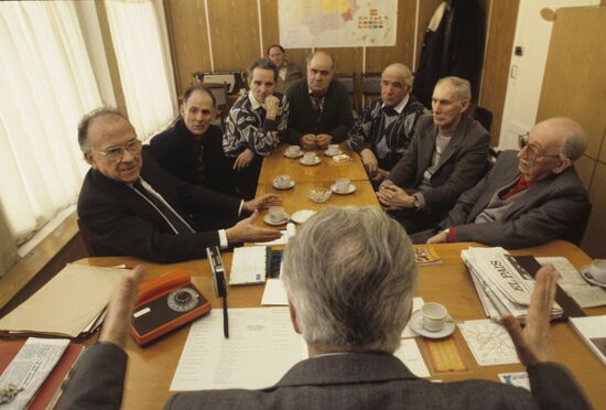 Spanish politician Santiago Carrillo