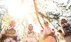 Mari people take part in the annual Agavairem celebration to mark the end of the sowing season in the Pine Grove of Yoshkar-Ola, El Mari Republic, Russia. On that day Mari pray for a plentiful harvest to the Great God Yumo who is being revered as Agavairem, which means both deity of creative energy and the feast marking the end of spring sowing works. Location: Russia, Republic of Mari El, Ioshkar-Ola. Author: Alexey Filippov/Sputnik. Russia Traditional Mari Celebration