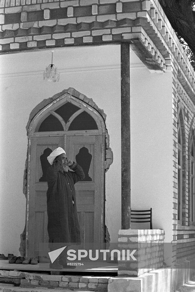 Prayer at mosque in Osh