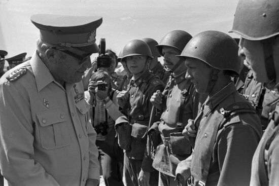 Minister of National Defense of German Democratic Republic Heinz Hoffmann visits USSR